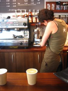 a barista at work
