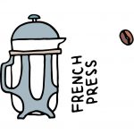 cute drawing of a french press