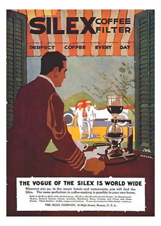 old style advert for siphon coffee