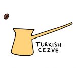 cute drawing of a turkish cezve