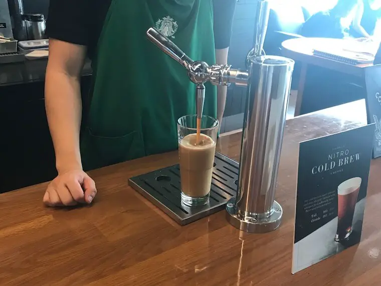 The Nitro coming out of the Guinness-like tap.
