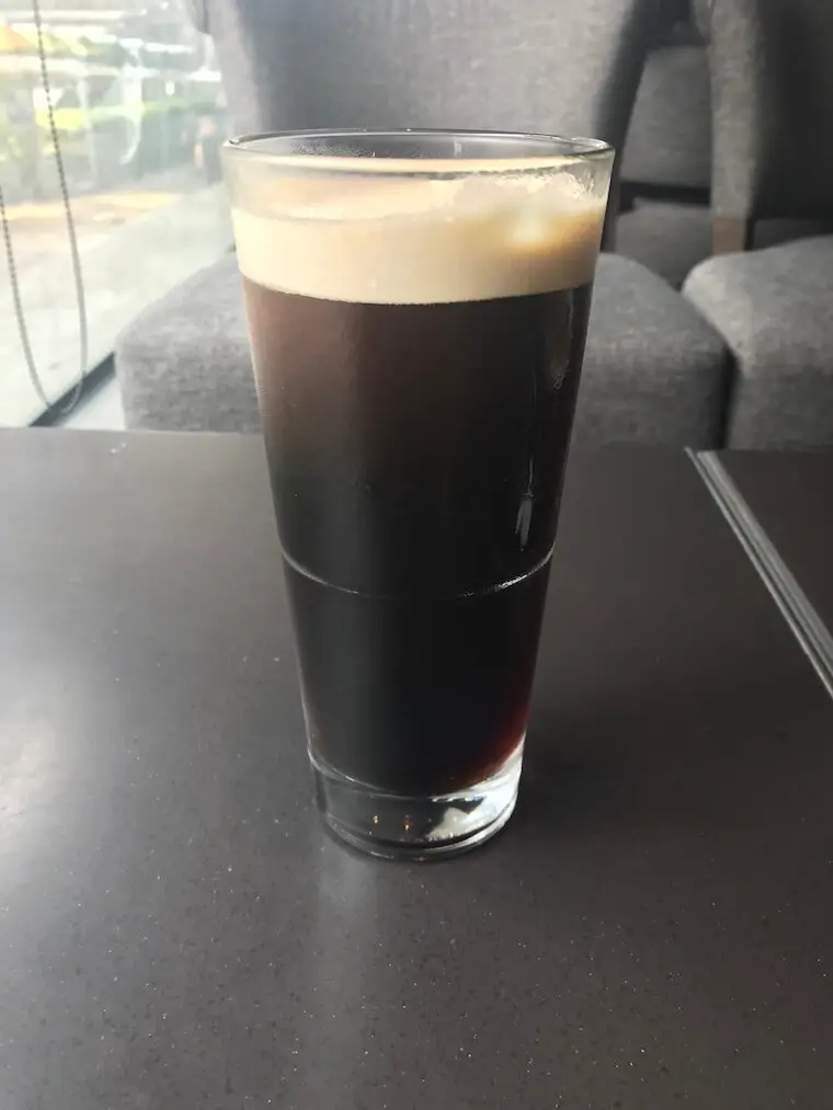 Nitro coffee after it has finished bubbling