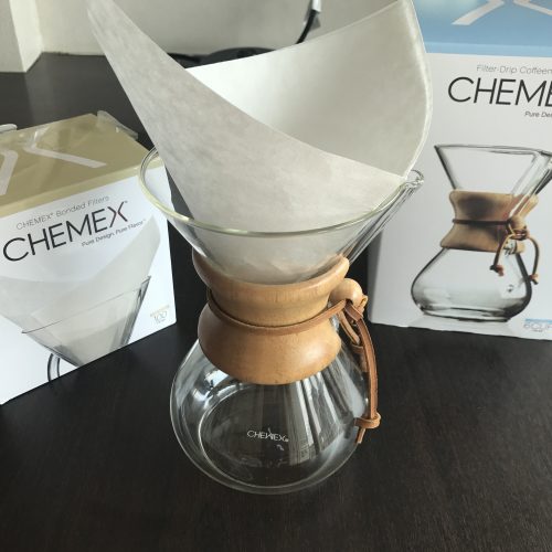chemex and the boxes for it and its filters