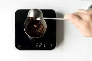 Acaia Pearl Coffee Scale being used