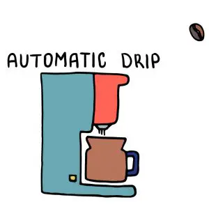 cute drawing of an autodrip coffee maker