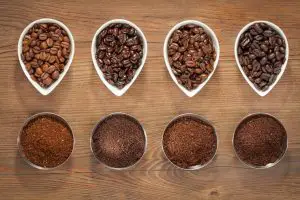 whole beans and ground up coffee